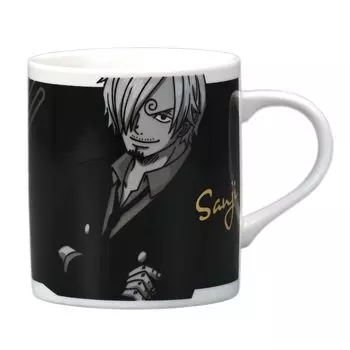 Кружка «Пираты соломенной шляпы Санджи» монохромная, 300 мл. Можно использовать в микроволновой печи и мыть в посудомоечной машине. Сделано в Японии. 124152 «One Piece». Прибл. чёрный