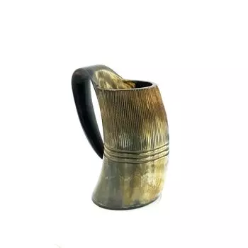 Кружка-рог для питья Vibes by Loop ® Специальное издание - Кружка-танкard из настоящего рога викинга с ручной гравировкой для меда, эля и пива