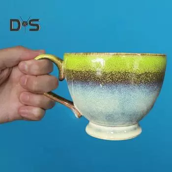 Кружка ручной работы «Сюрприз в виде колбасы» с необычным дизайном внутри для кофе и чая, уникальная кружка ручной работы, посуда для напитков синий