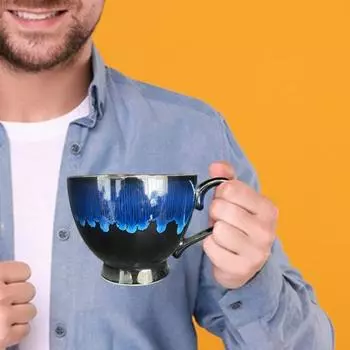 Кружка ручной работы «Сюрприз в виде колбасы» с необычным дизайном внутри для кофе и чая, уникальная кружка ручной работы, посуда для напитков синий