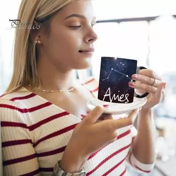 Кружка с эффектом гороскопа, изменяющая цвет, 11 унций, чашка для чая «Созвездие», керамическая термочувствительная кофейная чашка, меняющая цвет, подарки на день рождения для друзей Aries
