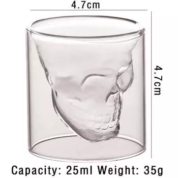 Кружка с двойным дном, стеклянная чашка, чашка для вина, бокалы для вина, хрустальные коктейльные бокалы, посуда для виски, барная посуда, посуда для напитков, кофейные кружки 25ml
