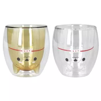 Кружка с двойными стенками в виде мультфильма 280 мл, стеклянная кружка с милым рисунком мышки для воды, чая, кофе, молока Transparent Tank