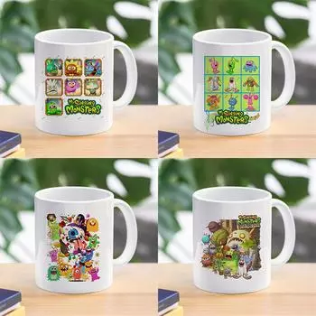 Кружка с изображением мультфильма «Мои поющие монстры», кофейные чашки, фаршированная игра, керамическая чашка для завтрака, молока, офисная посуда 300 мл, посуда для напитков, подарки для хорошего друга 1