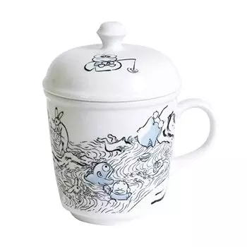 Кружка с крышкой Kaneshotouki Kin Jo Pottery Sanrio Hapidanbui, прибл.. 9,2 жидких унций (260 мл), Чёдзю-гига 316116
