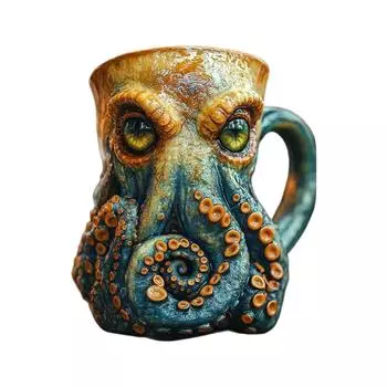 Кружка с морским существом, 3D морские забавные кружки, чашка ручной работы в форме статуи, кофейная кружка, украшение One Size