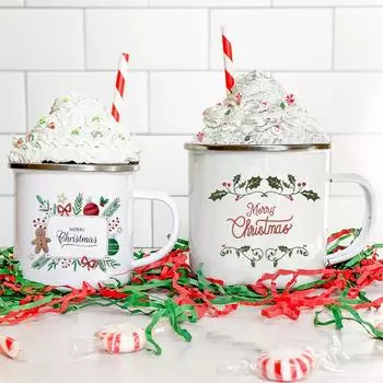 Кружка с принтом колокольчиков Холли, эмалированные кружки для кофе, кружки с ручкой, кружка для пива, сока, чашки для веселого Рождества, кухонные вечеринки, декор для нового года, подарки