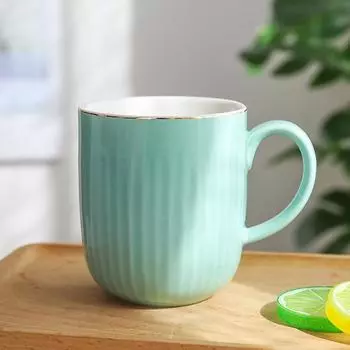 Кружка с золотой полоской 400 мл, симпатичные кружки, кофейные чашки, персонализированная подарочная чашка для чая, оригинальные и забавные чашки для подарков, посуда для путешествий 301-400ml