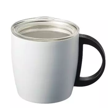 Кружка-стакан из нержавеющей стали с вакуумной изоляцией, термос с крышкой, двойная структура, большая, 390 мл, белая, холодная/теплая TS-1428-044