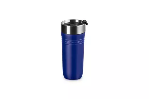 Кружка-стакан Le Creuset Travel Tumbler Mug Бутылка для воды Бутылка 350 мл Голубая нержавеющая сталь с вакуумной изоляцией Широкое горлышко Легко мыть на ходу Удобно