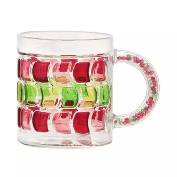 Кружка Starbucks Holiday 2024 Bead Handle из термостойкого стекла 370 мл Кружка стеклянная Starbucks Coffee красный
