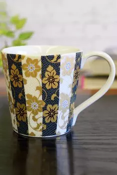 Кружка Стильная столовая посуда Кутани Уэйр Синяя зернистая белая зернистая керамика с узором Тетсусен Роскошный бренд Сделано в Японии