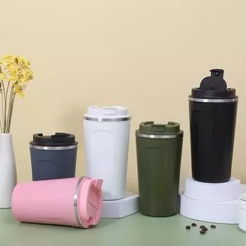 Кружка-термос 304, кофейная кружка из нержавеющей стали, простая уличная чашка для мужчин и женщин, портативная автомобильная кружка 350ml белый