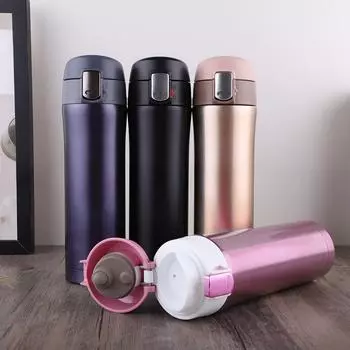 Кружка-термос из нержавеющей стали 304, кружка с замком для фото, рекламная подарочная кружка 500ml белый