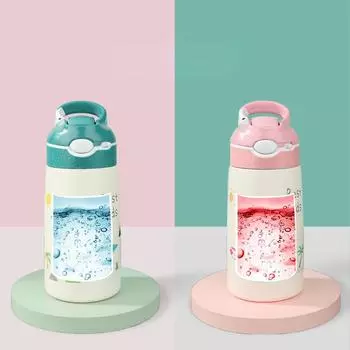 Кружка-термос из нержавеющей стали, чашка для ребенка, прыгающая крышка, бутылка с водой в виде динозавра 18*7.2cm