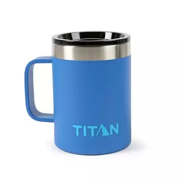 Кружка Titan Deep Freeze из нержавеющей стали объемом 14 унций с холодной изоляцией и крышкой объемом 414 мл (синий) синий
