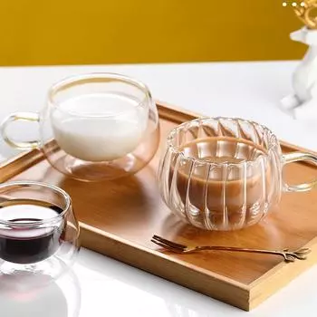 Кружка в полоску, стеклянные стаканы с двойными стенками, стакан для воды из боросиликатного стекла, чашка для завтрака, овсянки, молока, кофе, стакан для воды, стеклянная кружка для напитков 50-500ml