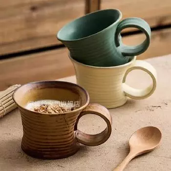 Кружка в стиле японской керамики в стиле ретро с изображением инопланетян, кофейная чашка для латте, капучинолы, цветочная чашка, керамическая кружка, посуда для питья 300ML