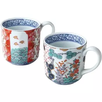 Кружка xx Somenishiki Koimari Парная кружка Фарфоровая посуда Mino, сделано в Японии Ale-net Ш8,5 Д8,5 В8,5 см