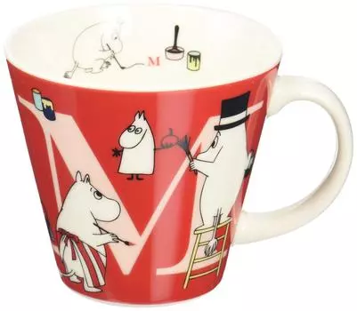 Кружка Yamaka Shoten Moomin MM630-11M Initial, M, Емкость: приблизительно. 11,8 жидких унций (340 мл), Можно использовать в микроволновке, Товары для муми-троллей, Скандинавия, День матери, Подарок,