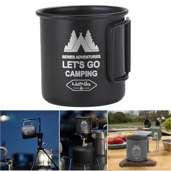 Кружки для кемпинга, алюминиевая чашка, туристическая посуда, принадлежности для пикника, походные кофейные кружки объемом 300 мл, дорожная кружка для питья 300ML серебряный