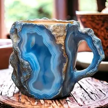 Кружки для кофе из минерального хрусталя, элегантная кружка из минерального хрусталя, изысканная чашка для чая из смолы, многофункциональная кружка из минерального хрусталя для домашнего офиса 8 см