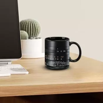 Кружки для кофе Yousheng Photographer Кружка с объективом камеры 11 унций Кружка для фотографа с деталями для камеры Керамическая чашка для чая Подарок фотографу для папы чёрный