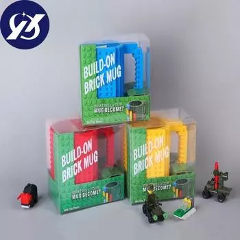 Кружки Посуда для напитков, чашка для взрослых мальчиков в сборе, образовательная кружка из кирпича Send 1pc random toy gift зелёный
