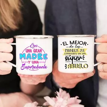 Кружки с испанским принтом, креативные чашки для кофе, чая, напитков, воды, молока, кружки с эмалированной ручкой, посуда для напитков, подарки для бабушек и дедушек 360ml