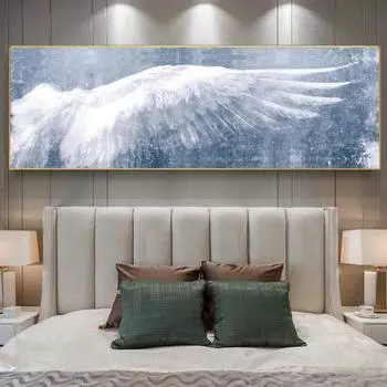 Крылья ангела, абстрактные холсты, постеры и принты, черно-белые современные настенные картины на холсте, настенные картины для гостиной 20*40cm