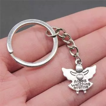 Крылья ангела, брелки с перьями, аксессуары, новые подвески для изготовления ювелирных изделий, размер кольца 28 мм