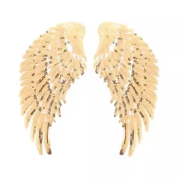 Крылья ангела DIY нашивка аксессуары для улицы блестящие нашивки декор куртки одежда угловая аппликация одежда золотистый