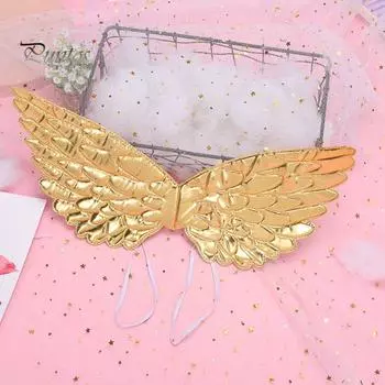 Крылья ангела для взрослых и детей, аксессуары для костюмов для косплея, унисекс, блестящие тканевые крылья для Хэллоуина, реквизит для фотосъемки на сцене разноцветный