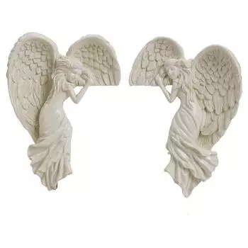 Крылья ангела из смолы, скульптура, художественные изделия ручной работы, 3D домашний декор для садовой офисной двери left