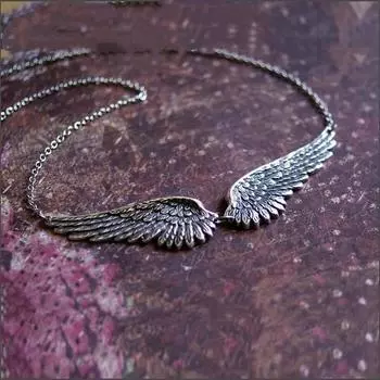 Крылья ангела перо черные бусины кулон колье винтажное ожерелье подарок для женщин девушка женщины новые модные ювелирные изделия