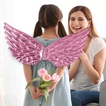 Крылья ангела унисекс костюм аксессуар для взрослых и детей блестящие крылья для косплея реквизит Хэллоуин красный