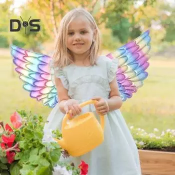 Крылья ангела унисекс костюм аксессуар для взрослых и детей блестящие крылья для косплея реквизит для вечеринки на Хэллоуин сценическое представление чёрный