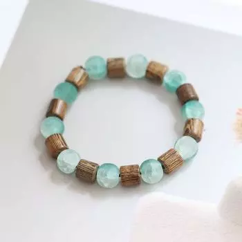 Крылья Дерево Осень Стекло Национальный Стиль Новый Китайский Браслет из Деревянных Бусин Этнический Стиль Браслет из Художественных Стеклянных Бусин Женские Украшения 610 Hailan Gradually