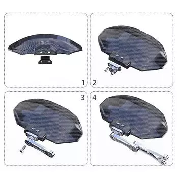 Крылья для мотоциклов Крылья из углеродного волокна Текстурированные крылья Крылья для электромобилей Универсальное волокно из углеродного волокна серый