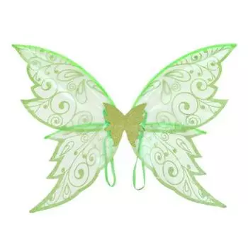 Крылья феи для девочек женщин Хэллоуин эльф косплей аксессуары органза бабочка костюм феи для вечеринки нарядов сувениры зелёный