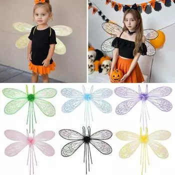 Крылья феи, легкий градиент, крылья ангела, эльфа, костюм, реквизит, женское платье с крыльями стрекозы, аксессуары для косплея, танцевальных вечеринок чёрный