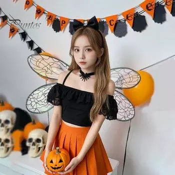 Крылья феи, легкий градиент, крылья ангела, эльфа, костюм, реквизит, женское платье с крыльями стрекозы, аксессуары для косплея, танцевальных вечеринок розовый