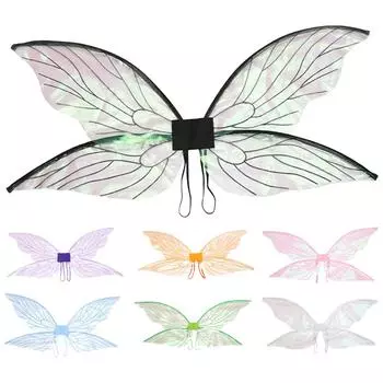 Крылья феи, прочные крылья бабочки, крылья принцессы ангела, костюмы феи на Хэллоуин чёрный