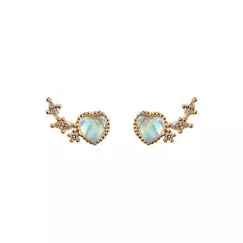 Крылья феи супер сверкающие модные серьги в форме персикового сердца для женщин серьги в форме сердца из лунного камня