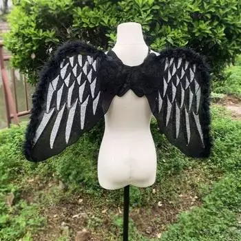 Крыло ангела-дьявола, привлекательный костюм для Хэллоуина, реквизит, привлекательная тонкая работа, крыло ангела-дьявола белый