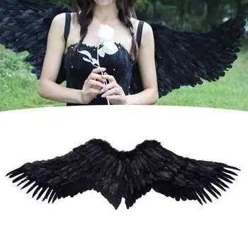 Крыло ангела для мужчин и женщин, крылья из перьев ручной работы, костюм для косплея, реквизит, аксессуар для Хэллоуина, вечеринки, сценического шоу S белый