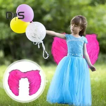 Крыло ангела, перо ручной работы, крыло феи, костюм для девочек, танцевальная вечеринка, косплей, костюм для взрослых, повседневная одежда для детей, маскарадный карнавальный аксессуар чёрный