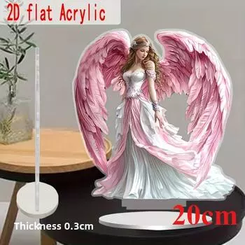 Крыло ангела святой покровитель, 2D плоский, акрил, настольное украшение, орнаменты, подходит для офиса, гостиной, вечеринки, Рождества, Хэллоуина 20