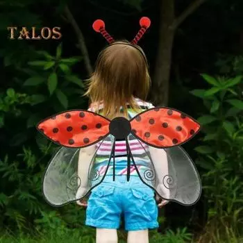 Крыло божьей коровки для косплея, универсальное крыло для божьей коровки, костюм феи, аксессуары для сценического представления, вечеринок на Хэллоуин, фотореквизит A