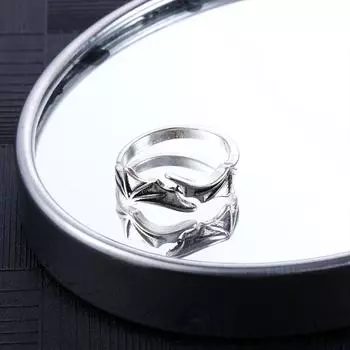 Крыло демона ангела Соответствующие крылья демона Металлические парные украшения Кольца для пар Модные украшения Открытые кольца 1